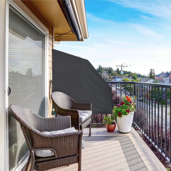 Balkon windscherm waaier antraciet