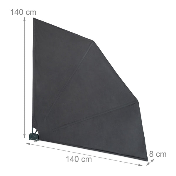 Balkon windscherm waaier antraciet