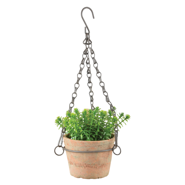 Aged Terracotta pot hangend S