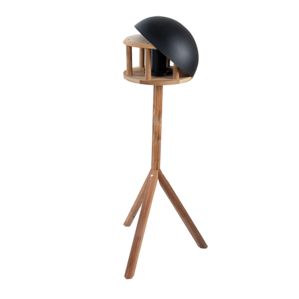 Voedertafel eiken zwart dak + silo