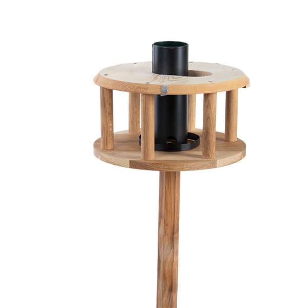 Voedertafel eiken zwart dak + silo