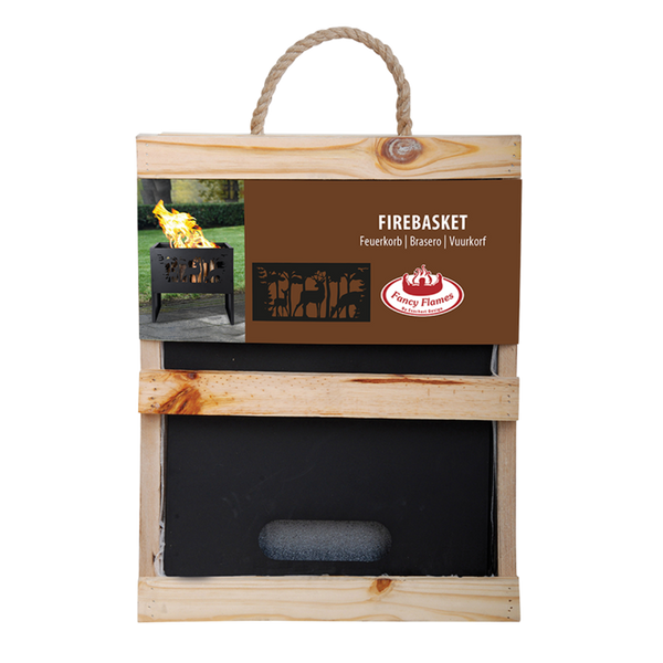 Rechthoekige vuurkorf met herten