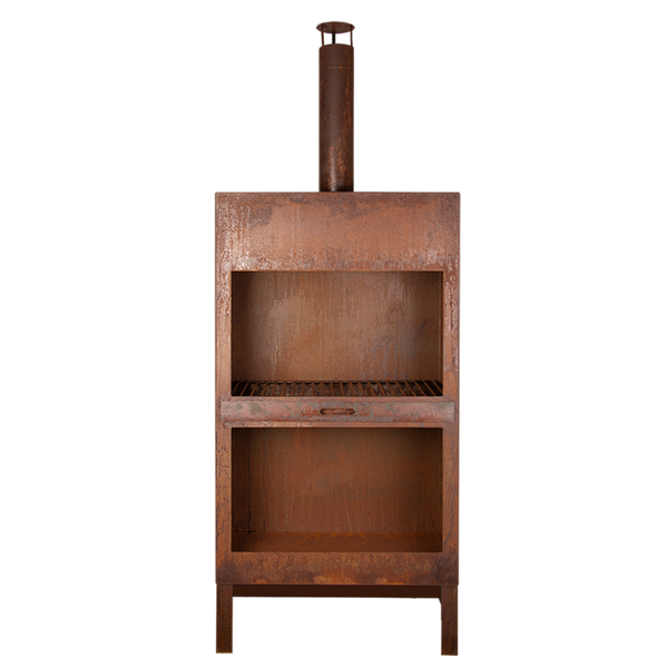 Terraskachel + houtopslag roest XL