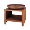 Vuurschaal met houtopslag 60 cm roest