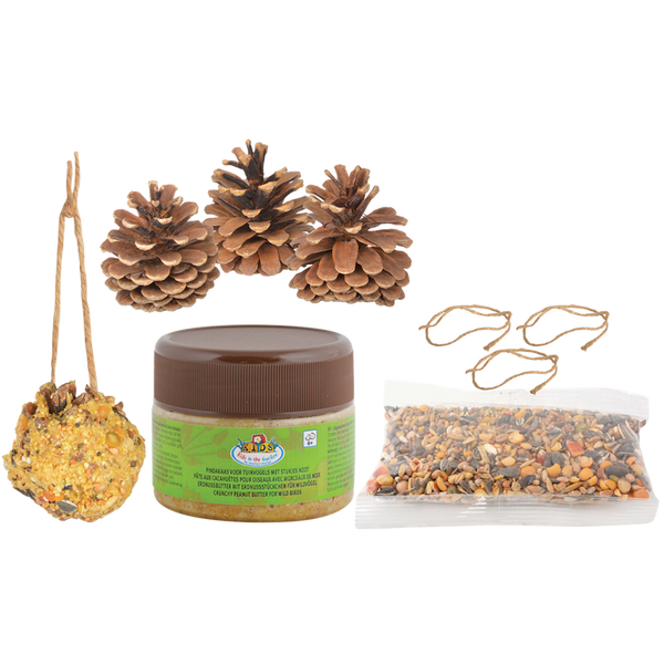 Doe-het-zelf vogelvoer dennenappels