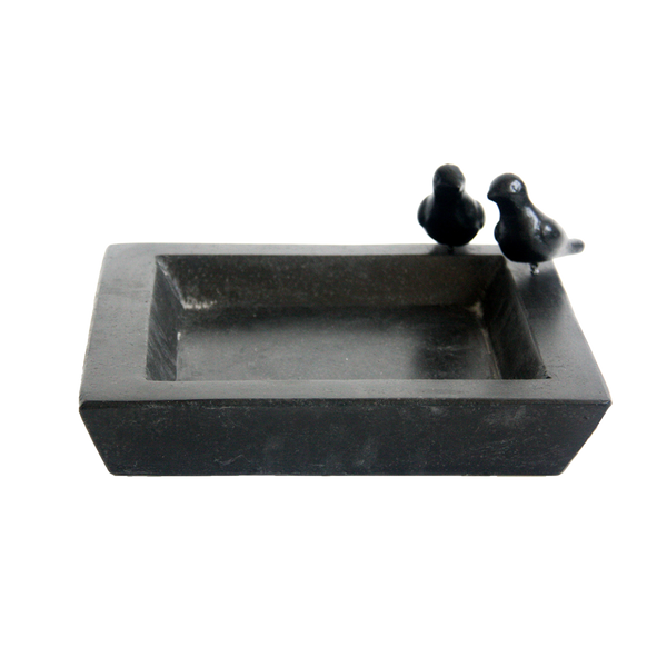 Vierkant terrazzo vogelbad