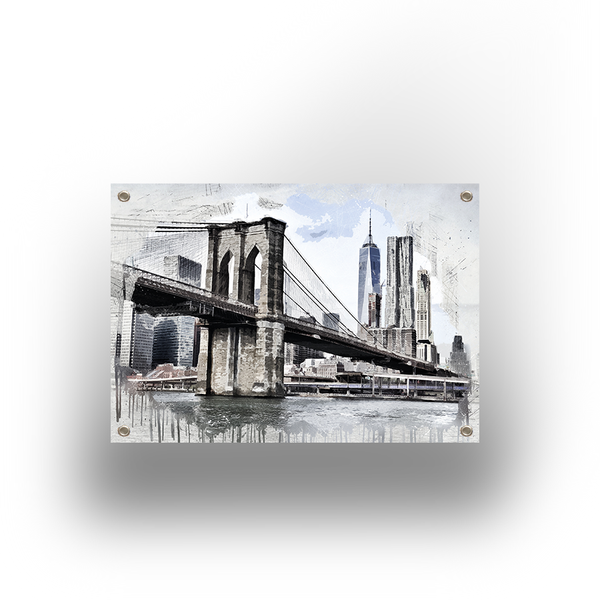 Tuinposter - Art New York bridge - 100x70