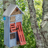 Insectenhotel blauw met metalen dak