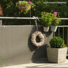 Balkondoek geweven kunststof titanium grijs 300x90cm