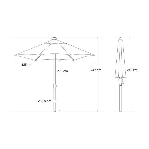 Parasol Lisboa 210x150 Taupe