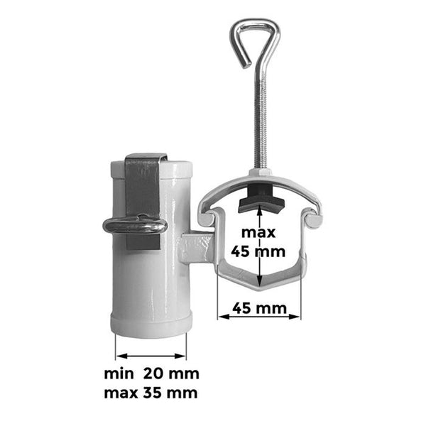 Parasolhouder wand type H ll alluminum diam. 3,5cm