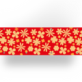 Balkondoek - bloem rood - enkelzijdig