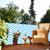 Balkondoek op maat met print – Chevron wit/lichtblauw
